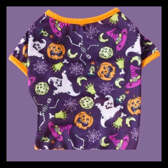 🎉HP🎉 LAST ONE!! NWT, Purple Halloween Tee for Small Fur Babies: small - Picture 2 of 2